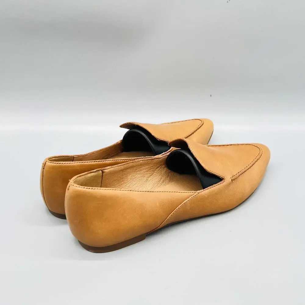 Madewell Shoes Womens 7.5 Tan Leather Loafer Flats Slip On Pointed Toe Casual